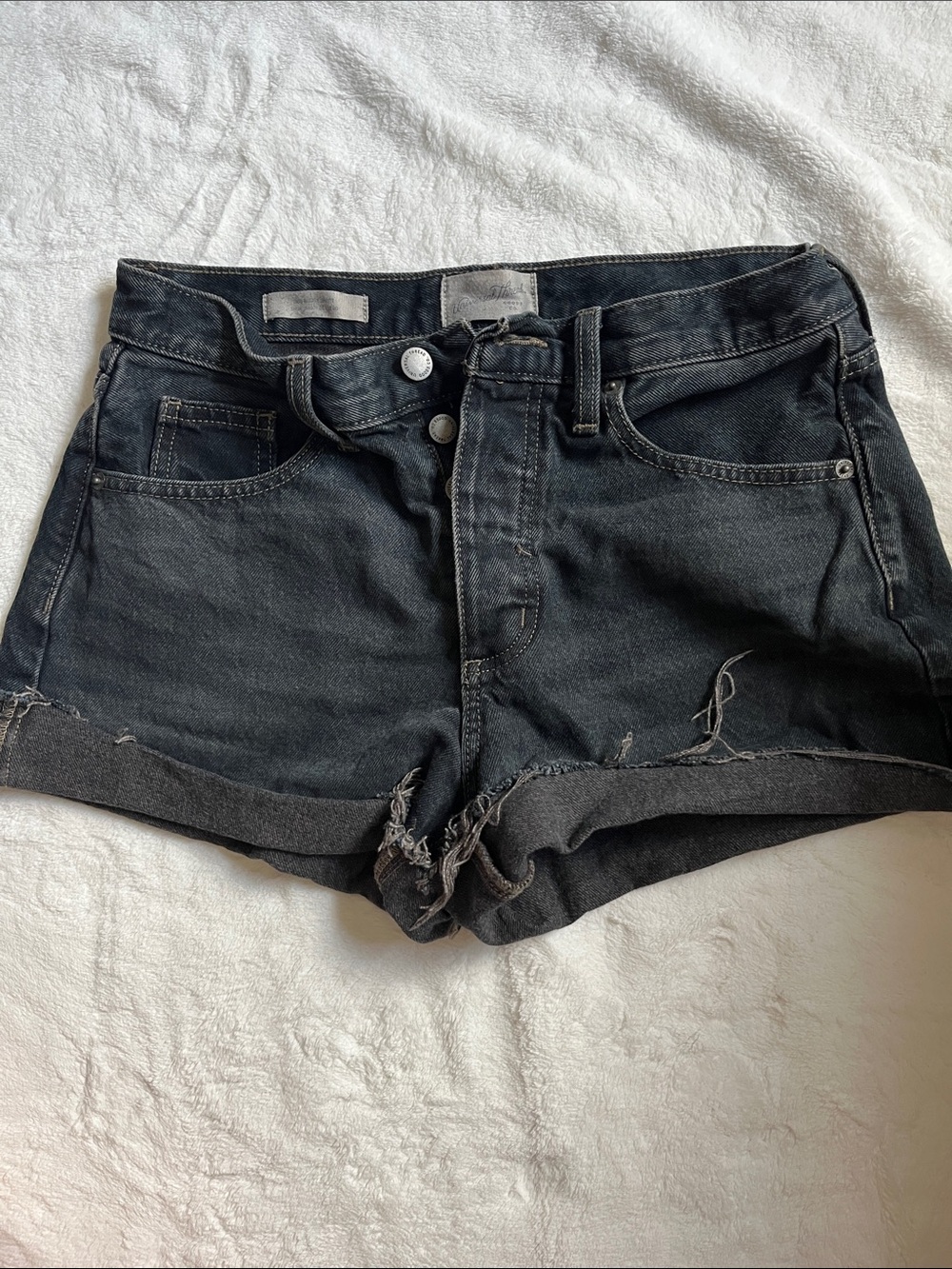 Universal Thread Black Rolled Cuff Denim Shorts